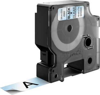 Dymo D1 19mm,Schriftband, schwarz/transparent