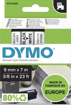 Dymo D1 Beschriftungsband 9mm, schwarz/weiß Dymo D1 Beschriftungsband 9mm, schwarz/weiß