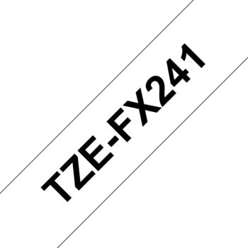 Brother TZe-FX241 Beschriftungsband 18mm, schwarz/weiß 