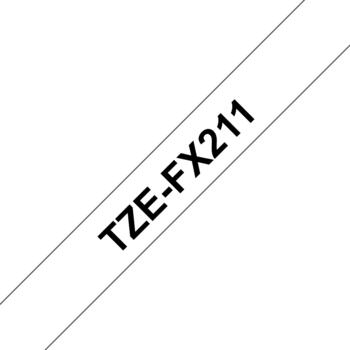 Brother TZe-FX211 Beschriftungsband 6mm, schwarz/weiß 