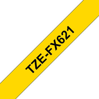 Brother TZe-FX621 Beschriftungsband 9mm, schwarz/gelb 