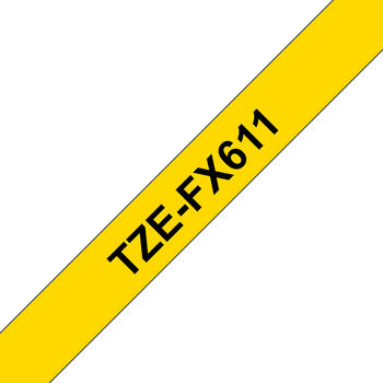 Brother TZe-FX611 Beschriftungsband 6mm, schwarz/gelb 