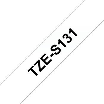 Brother TZe-S131 Beschriftungsband 12mm, schwarz auf transparent, extra stark klebend
