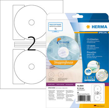 Herma D-Etiketten Maxi A4 weiß 116 mm Papier opak 20 St 