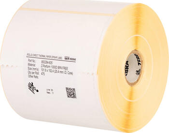 Normalpapier-Etiketten 51x25mm f&uuml;r Labeldrucker&comma; Kern 25&comma;4mm&comma; Durchmesser 127mm&comma; 2580 Etiketten&sol;Rolle