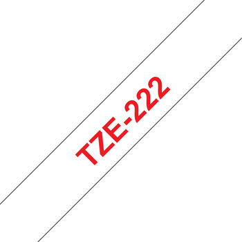 Brother TZe222 Schriftbandkassette 9mm, rot auf weiß 
