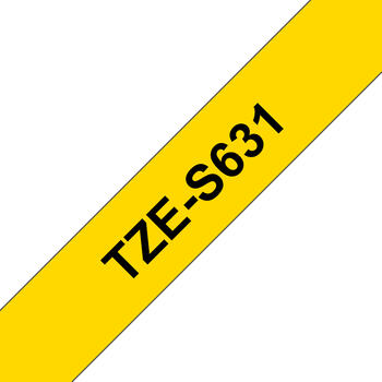 Brother TZe-S631 Schriftbandkassette 12mm schwarz auf gelb 