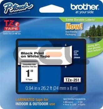 Brother TZ-251/TZe-251 24mm schwarz/weiß
