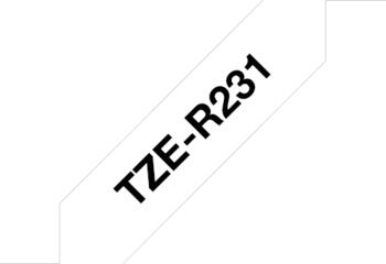 Brother TZe-R231 12mm schwarz/weiß, Schriftbandkassetten 