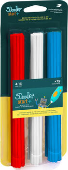 3Doodler 75er-Pack Start Filament (Stars & Stripes), rot, weiß, blau, für 3Doodler Start+ und Build & Play