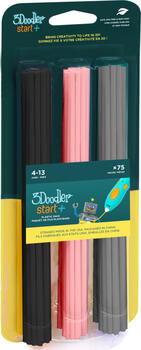 75er-Pack 3Doodler Start Filament (Color Pop), schwarz, pink, grau, für 3Doodler Start+ und Build & Play