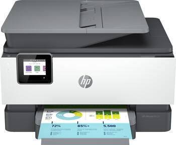 HP OfficeJet Pro 9012e All-in-One grau, WLAN, Tinte, mehrfarbig-Multifunktionsgerät, Drucker/Scanner/Kopierer/Fax