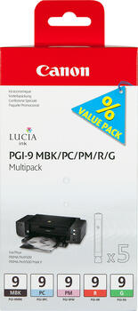 Canon Tinte PGI-9MBK&sol;PC&sol;PM&sol;R&sol;G Multipack