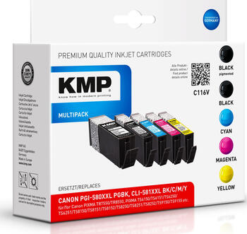 KMP Kompatible zu PGI-580PGBK XXL/CLI-581 XXL Multipack 