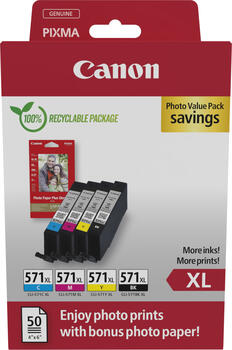 Canon CLI-571XL BK/C/M/Y Photo Value Pack inkl. Photo-Papier Canon CLI-571XL BK/C/M/Y Photo Value Pack inkl. Photo-Papier