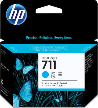 HP Tinte Nr 711 cyan, 3er-Pack 