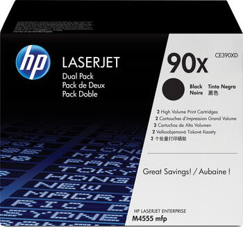 HP Toner 90X schwarz hohe Kapazität, 2er-Pack 2x 24k Seiten HP Toner 90X schwarz hohe Kapazität, 2er-Pack 2x 24k Seiten