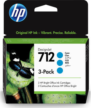 3er-Pack HP Tinte 712 cyan 