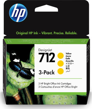 3er-Pack HP Tinte 712 gelb 3er-Pack HP Tinte 712 gelb