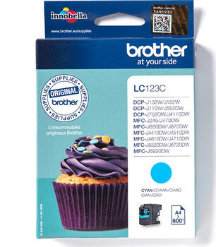 Brother Tinte LC123C cyan 600 Seiten