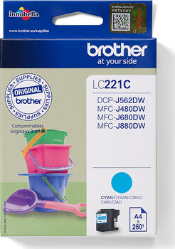 Brother LC221C Tinte cyan Original 260 Seiten