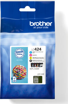 Brother Tinte LC424VAL Multipack, schwarz, cyan, magenta, gelb