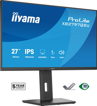 27 Zoll iiyama XB2797QSU-B1&comma; 68&comma;5cm TFT&comma; 75 Hz&comma; Quad HD&comma; 1ms&comma; 2x HDMI&comma; 1x DP&comma; integrierter USB-Hub