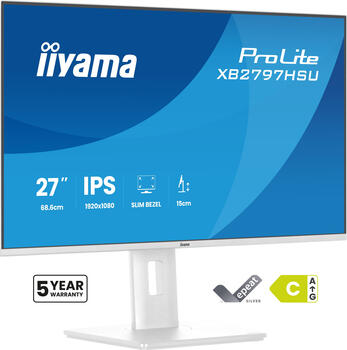 27 Zoll iiyama ProLite XB2797HSU-W1&comma; 68&period;6cm TFT&comma; FreeSync&comma; 1ms&comma; 1x HDMI&comma; 1x DisplayPort&comma; USB-Hub&comma; wei&szlig;