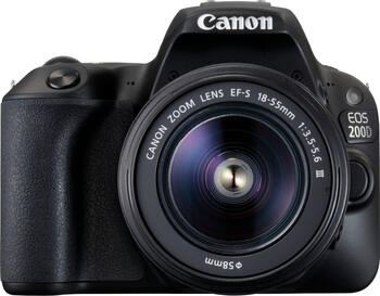 Canon EOS 200D schwarz mit Objektiv EF-S 18-55mm 3.5-5.6 III Spiegelreflexkamera