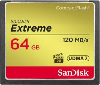 CompactFlash 64GB SanDisk Extreme, 120MB/s CompactFlash 64GB SanDisk Extreme, 120MB/s