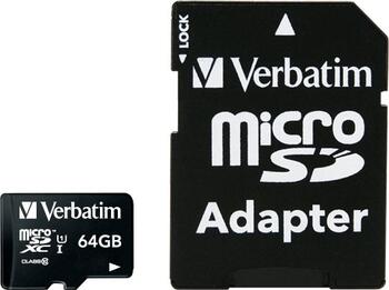 64GB Verbatim Class10 microSDXC Speicherkarte, UHS-I 