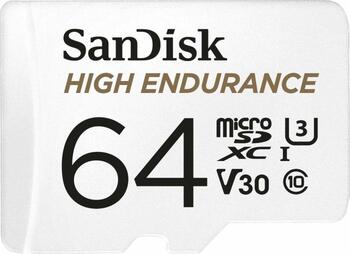 64 GB SanDisk High Endurance microSDXC Kit Speicherkarte&comma; lesen&colon; 100MB&sol;s&comma; schreiben&colon; 60MB&sol;s