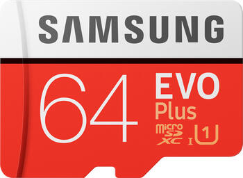 64 GB Samsung microSDXC EVO Plus 2020   Kit Speicherkarte, lesen: 100MB/s, schreiben: 20MB/s