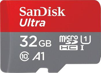 32 GB SanDisk Ultra microSDHC Kit, UHS-I U1, A1, Class 10 lesen: 98MB/s, Speicherkarte 32 GB SanDisk Ultra microSDHC Kit, UHS-I U1, A1, Class 10 lesen: 98MB/s, Speicherkarte