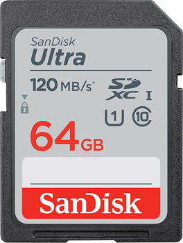 64 GB SanDisk Ultra SDXC Speicherkarte, lesen: 120MB/s 