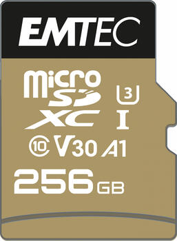 256 GB Emtec SpeedIN PRO microSDXC Kit Speicherkarte, lesen: 95MB/s, schreiben: 85MB/s
