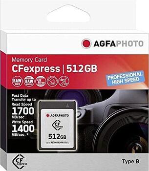 512GB Lupus Imaging AgfaPhoto Prof. High Speed R1700/W1400 CFexpress Type B Speicherkarte, lesen: 1700MB/s