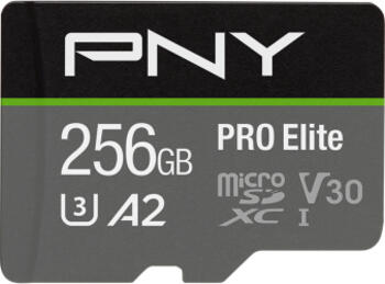 256 GB PNY Pro Elite microSDXC Kit Speicherkarte, lesen: 100MB/s, schreiben: 90MB/s