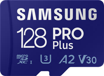 128 GB Samsung PRO Plus microSDXC USB-Kit Speicherkarte, lesen: 160MB/s, schreiben: 120MB/s