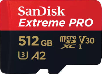 512 GB SanDisk Extreme PRO microSDXC Kit Speicherkarte&comma; USB-A 3&period;1&comma; lesen&colon; 200MB&sol;s&comma; schreiben&colon; 140MB&sol;s