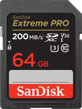 64 GB SanDisk Extreme PRO SDXC Speicherkarte&comma; lesen&colon; 200MB&sol;s&comma; schreiben&colon; 90MB&sol;s