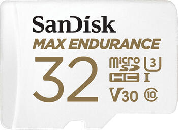 32 GB SanDisk Max Endurance microSDHC Kit Speicherkarte&comma; lesen&colon; 100MB&sol;s&comma; schreiben&colon; 40MB&sol;s