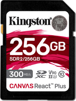 256 GB Kingston Canvas React Plus SDXC Speicherkarte, lesen: 300MB/s, schreiben: 260MB/s