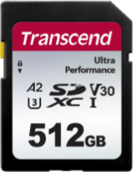 512 GB Transcend 340S SDXC Speicherkarte, lesen: 160MB/s, schreiben: 90MB/s