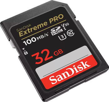 32 GB SanDisk Extreme PRO SDHC Speicherkarte&comma; lesen&colon; 100MB&sol;s&comma; schreiben&colon; 90MB&sol;s