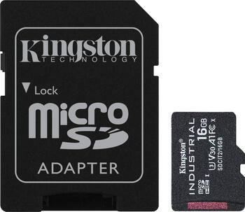 16 GB Kingston Industrial Temperature Gen2 microSDHC Kit UHS-I U3 Speicherkarte, lesen: 100MB/s