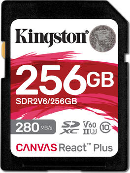 256 GB Kingston Canvas React Plus V60 SDXC Speicherkarte,