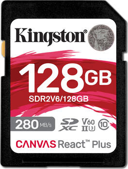 128 GB Kingston Canvas React Plus V60 SDXC Speicherkarte,