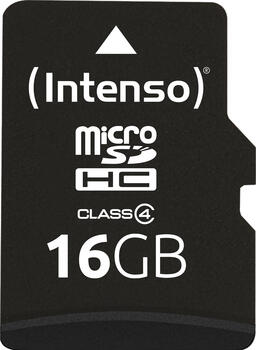 16GB Intenso Kit Class4 microSDHC Speicherkarte lesen: 21MB/s, schreiben: 5MB/s