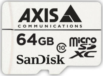 64 GB Axis Surveillance microSDXC Kit Speicherkarte, lesen: 20MB/s, schreiben: 20MB/s